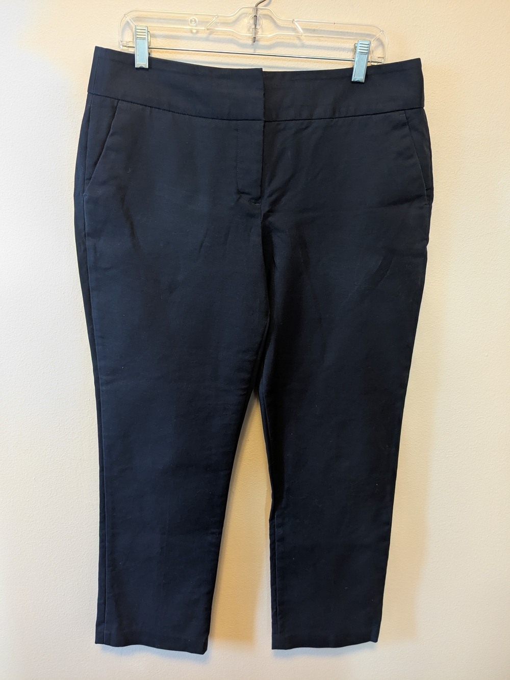 Laura Ashley Navy Cropped Straight-Leg Pants